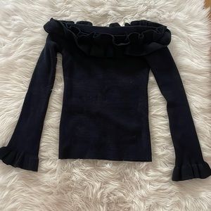 Ruffle long sleeve sweater